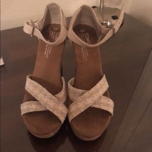 TOMs Brand strapped wedges
